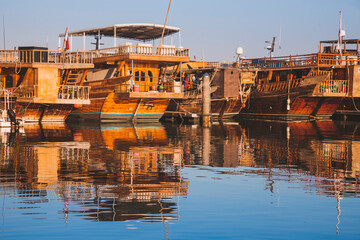 Fototapeta na wymiar Old boats in Doha