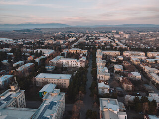 Small Town At Evening Aerial