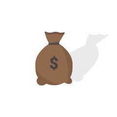 Money bag icon. Vector illustration.