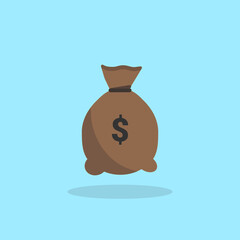 Money bag icon. Vector illustration.