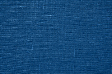 Classic blue linen fabric texture background
