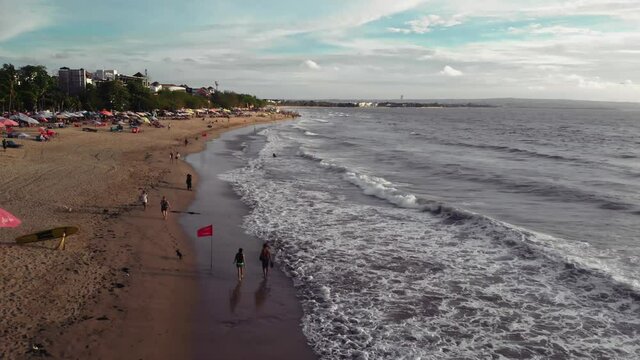 Fly over the beach with stunning ocean views