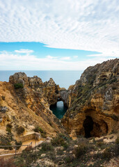 Ponta da Piedade sea cave in Algarve, Portugal