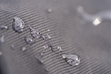 Grey textile texture with water drops