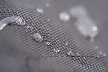Grey textile texture with water drops