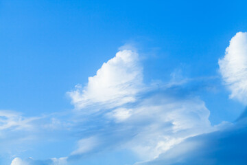 White clouds in blue sky at daytime. Background photo
