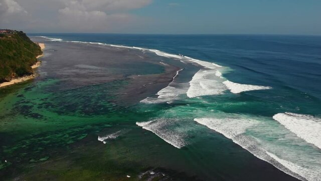 Flight overlooking the wonderful power of the Indian Ocean and the formation of the rip current.
