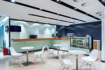 Light colored office canteen at the business center.