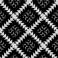Black and white texture. Abstract seamless geometric pattern. 