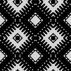 Black and white texture. Abstract seamless geometric pattern. 