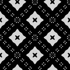 Black and white texture. Abstract seamless geometric pattern. 