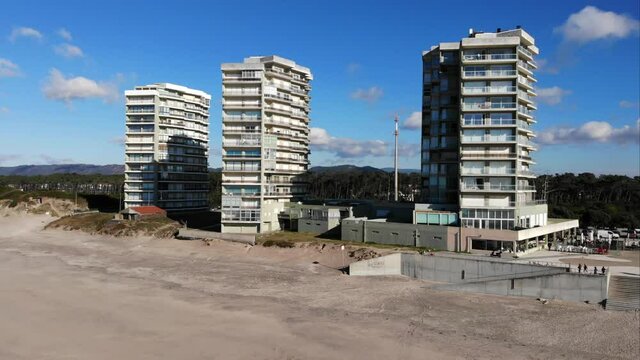 DRONE AERIAL FOOTAGE: The infamous &ldquo;Towers of Ofir,&rdquo; three apartment blocks, fourteen- stories high, built in the 1970s and clearly demarcated far and wide, as the only towers in a large radius. 