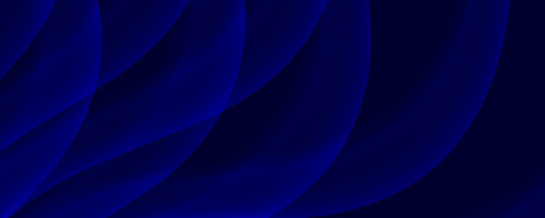 Dark navy blue abstract presentation background with geometric 3D triangles and light leaks. Dark blue energy light abstract wave background