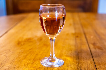 Tasting of local rose wine from Aix en Provence, Provence, France