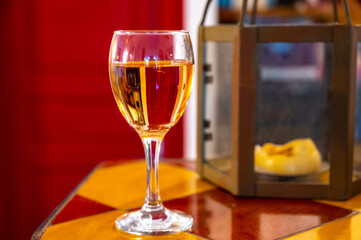 Tasting of local rose wine from Aix en Provence, Provence, France