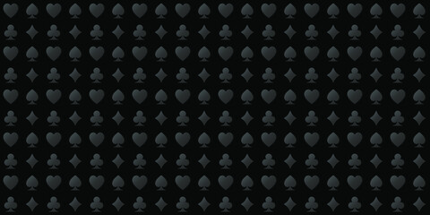 Background with icons of playings cards Gambling pattern illustration