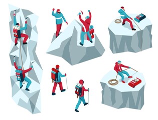 Mountain Climbers Icons Collection
