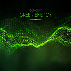 Green energy concept. Vector green technology background. Futuristic vector illustration.