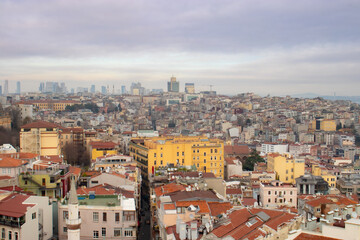 Fototapeta na wymiar Cityscape of Istanbul in nasty day