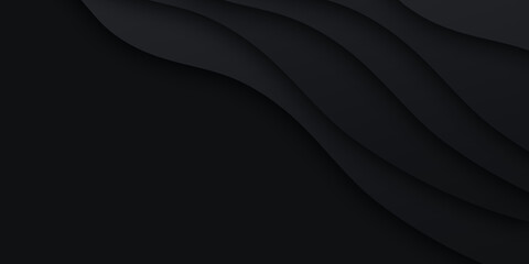 
Minimalist black premium abstract background with luxury dark geometric elements. Exclusive wallpaper design for poster, brochure, presentation, website