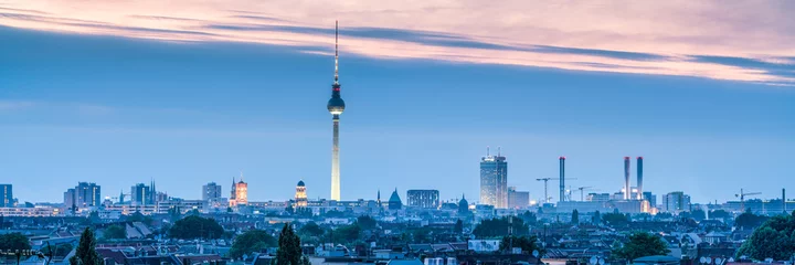 Fototapete Berlin Berliner Skyline-Panorama mit Fernsehturm