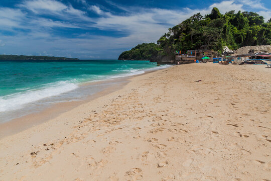View of Puka shell beach at Boracay island, Philippines