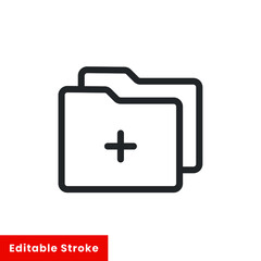 Add folder line icon for web template and app. Editable stroke vector illustration design on white background. EPS 10