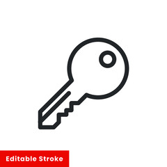 Key access line icon for web template and app. Editable stroke vector illustration design on white background. EPS 10