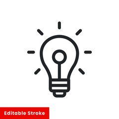 Idea bulb line icon for web template and app. Editable stroke vector illustration design on white background. EPS 10