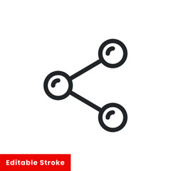 Share line icon for web template and app. Editable stroke vector illustration design on white background. EPS 10