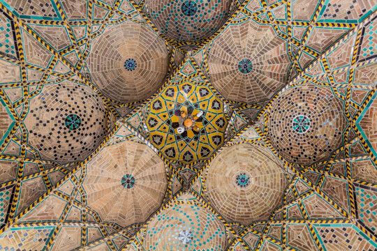 Ceiling of Jameh Mosque of Qazvin, Iran