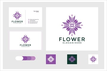 Minimalist elegant flower rose luxury beauty salon, fashion, skincare and business card