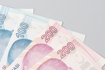 Turkish banknotes, Turkish Lira Numbers macro shot.