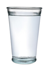 New clean glass with water isolated on white