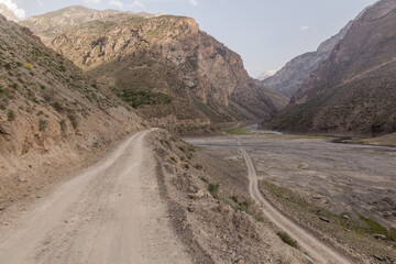 Road in Marguzor (Haft Kul) in Fann mountains, Tajikistan