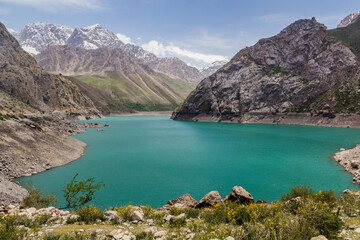 Obraz premium Marguzor lake in Haft Kul in Fann mountains, Tajikistan