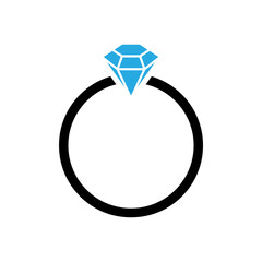 Diamond ring icon design template vector isolated illustration