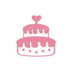 Wedding cake icon design template vector isolated illustration
