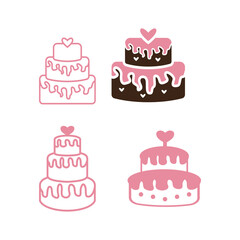 Wedding cake icon design template vector isolated illustration