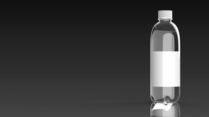 fizzy drink bottle black background one right front 3D Render