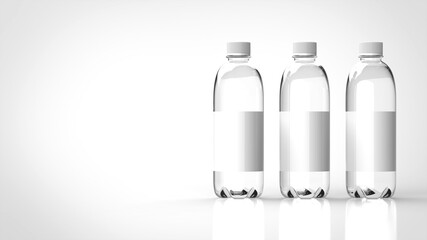 fizzy drink bottle white background multiple right 3D Render