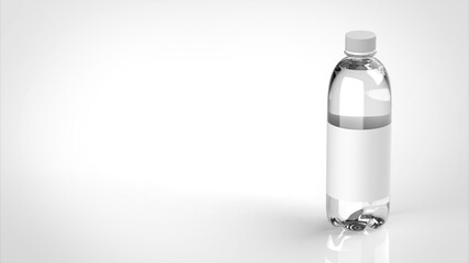 fizzy drink bottle white background one right angled 3D Render