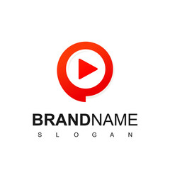 Video Chat Logo Template, Media Player Icon