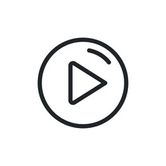 Play button line icon for web template and app. Vector illustration design on white background. EPS 10