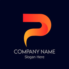 abstract company logo design with letter