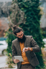 Fototapeta premium Bearded young hipster
