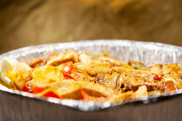 Shredded Chicken, Bell Peppers, and Grilled Onion