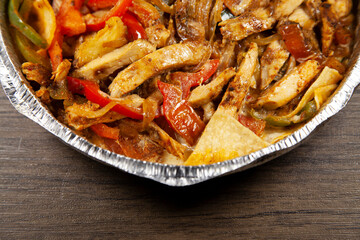 Shredded Chicken, Bell Peppers, and Grilled Onion