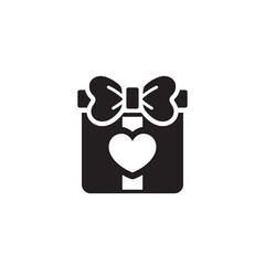 Valentines gift icon isolated on white background