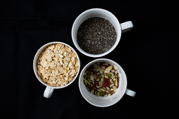 oatmeal and seed mix for breakfast